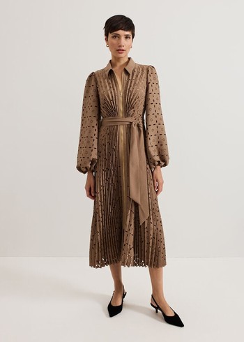 Phase Eight Ryley Cut Out Dress Brown Australia | RA9412507